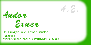 andor exner business card